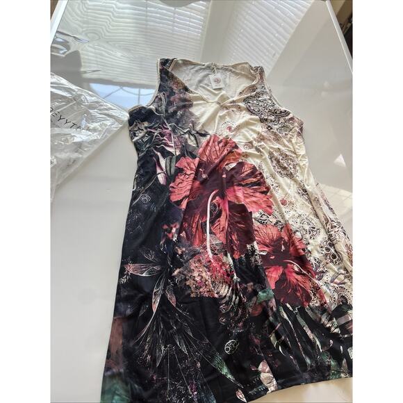 Hbeyyto Women's Floral Pattern VNeck Sleeveless Sun Dress. Plus Size 4XL - Picture 11 of 14
